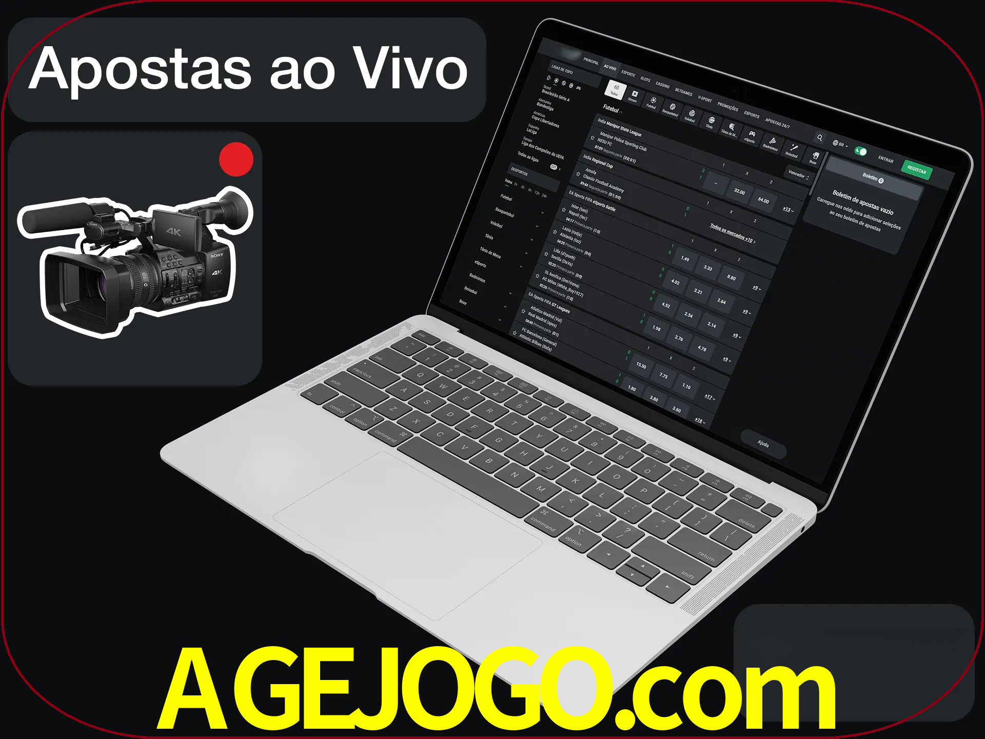 Aposte em formato ao vivo em nosso site.