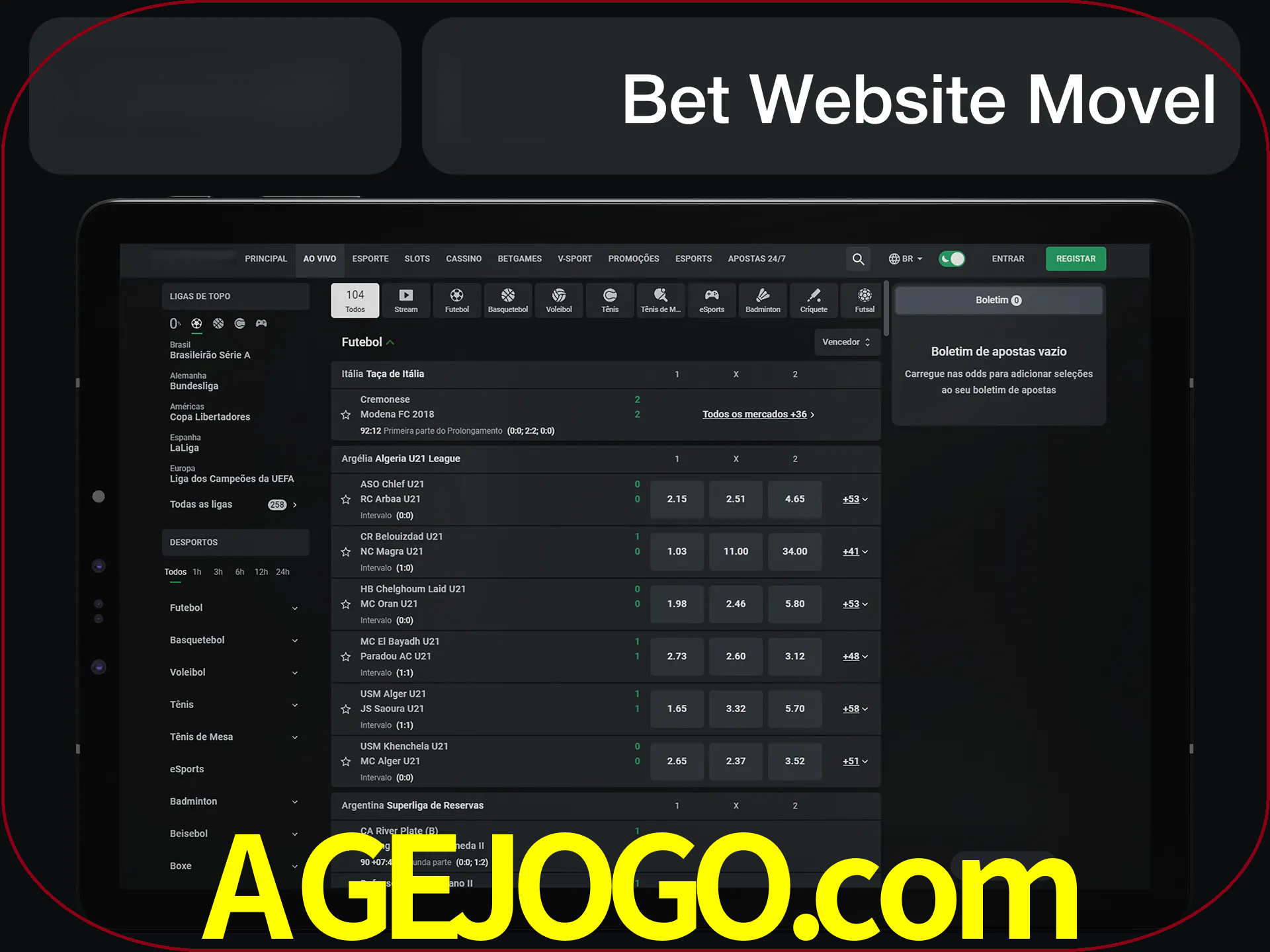 Use nosso website em qualquer dispositivo.